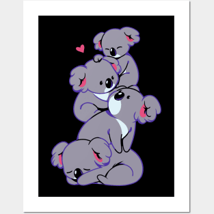 Kawaii Koala Pile by Tobe Fonseca Posters and Art